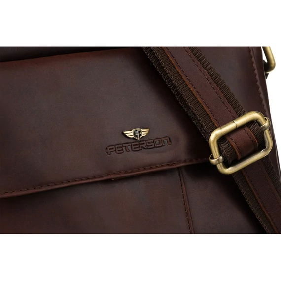 Peterson Férfi Bőr Oldaltáska Ptn 719-Opu-4734 Brown - Barna