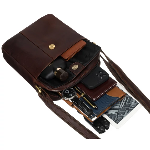 Peterson Férfi Bőr Oldaltáska Ptn 719-Opu-4734 Brown - Barna
