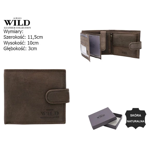 Férfi Bőr Pénztárca Cz-12L-Hlf-1764 Brown - Sötét Barna