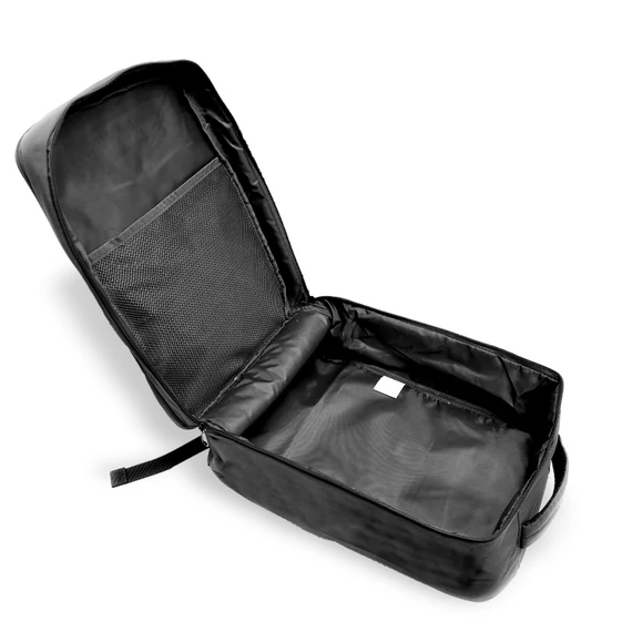 Zellia Hátizsák | Kézipoggyász Hz-104 Fekete - Steppelt - Vízlepergetős - 40 X 25 X 20 Cm