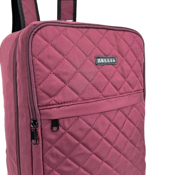Zellia Hátizsák | Kézipoggyász Hz-104 Bordó - Steppelt - Vízlepergetős - 40 X 25 X 20 Cm
