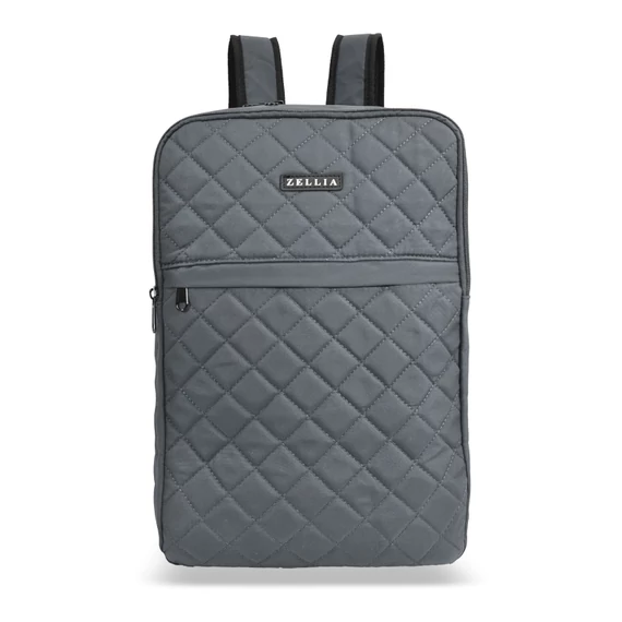 Zellia Hátizsák | Kézipoggyász Hz-104 Sötét Szürke - Steppelt - Vízlepergetős - 40 X 25 X 20 Cm