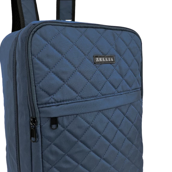 Zellia Hátizsák | Kézipoggyász Hz-104 Sötét Kék - Steppelt - Vízlepergetős - 40 X 25 X 20 Cm