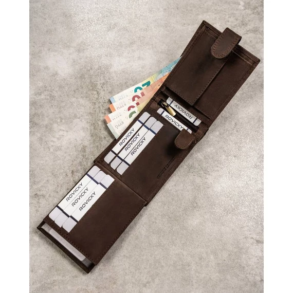 Férfi bőr pénztárca n304l-mwh-4189 brown - sötét barna