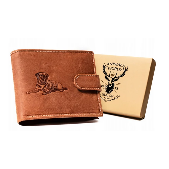 Férfi bőr pénztárca n992l-chm-dog-1-7605 cognac - világos barna