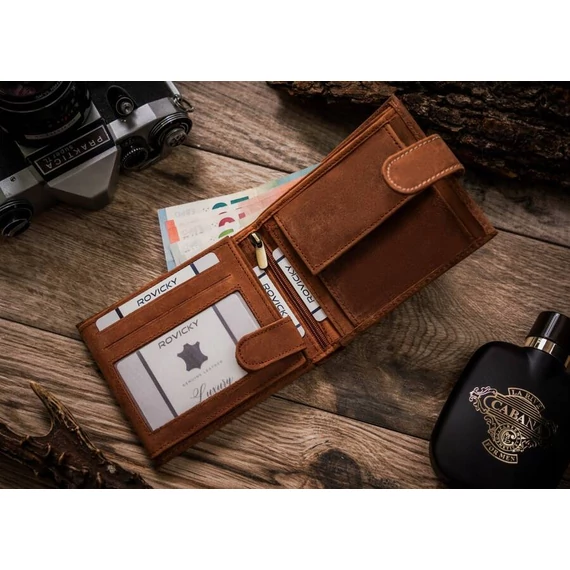 Férfi bőr pénztárca n992l-chm-dog-1-7605 cognac - világos barna