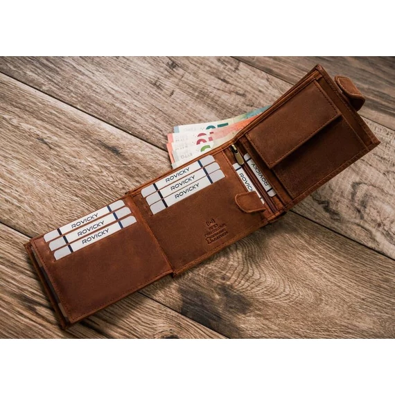 Férfi bőr pénztárca n992l-chm-dog-1-7605 cognac - világos barna
