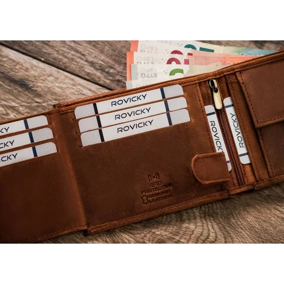 Férfi bőr pénztárca n992l-chm-dog-1-7605 cognac - világos barna
