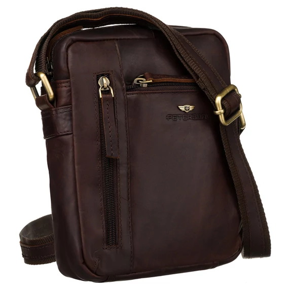 Peterson Férfi Bőr Oldaltáska Ptn Yp002-Opu-4659 Brown - Barna